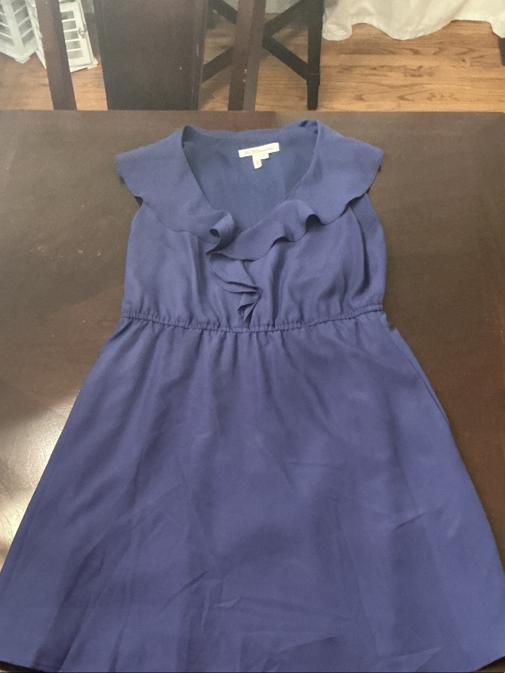 BCBGeneration Ruffle V-Neck Mini Dress - Royal Blue